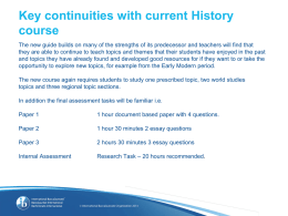 Key continuities with current History course The new guide builds on many of the strengths of its predecessor and teachers will find.