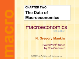 macro  CHAPTER TWO  The Data of Macroeconomics  macroeconomics fifth edition  N. Gregory Mankiw PowerPoint® Slides by Ron Cronovich © 2002 Worth Publishers, all rights reserved.