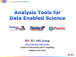 SALSA HPC Group http://salsahpc.indiana.edu School of Informatics and Computing Indiana University Twister Bingjing Zhang Funded by Microsoft Foundation Grant, Indiana University's Faculty Research Support Program and NSF.