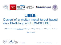 LIEBE: Design of a molten metal target based on a Pb-Bi loop at CERN-ISOLDE T.