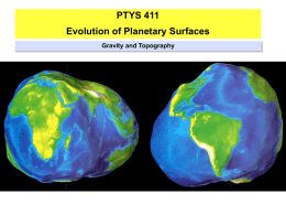 PTYS 411 Evolution of Planetary Surfaces Gravity and Topography PYTS 411 – Gravity and Topography Quick History – The Shape of the World   Pythagoras.