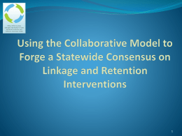 • Introduction to the SPNS Systems •  • •  •  Linkages and Access to Care Initiative Collaborative Learning model Application of Collaborative model in three states Cross-cutting Themes Question-and-Answer Period.