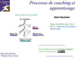 Processus de coaching et apprentissage Mise à jour du 7 novembre 2015  …..  Rémi Bachelet Diapos disponibles http://rb.eclille.fr - Processus de coaching et apprentissage  Source des images.