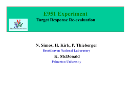 E951 Experiment Target Response Re-evaluation  N. Simos, H. Kirk, P. Thieberger Brookhaven National Laboratory  K.