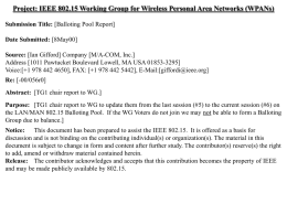 Project: IEEE 802.15 Working Group for Wireless Personal Area Networks (WPANs) May 2000  doc.: IEEE 802.15-00/120r1  Submission Title: [Balloting Pool Report] Date Submitted: [8May00] Source: