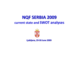 NQF SERBIA 2009 current state and SWOT analyses  Ljubljana, 29-30 June 2009