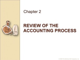 Chapter 2  REVIEW OF THE ACCOUNTING PROCESS  © 2009 The McGraw-Hill Companies, Inc.