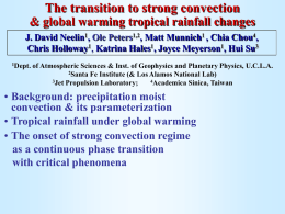 The transition to strong convection & global warming tropical rainfall changes J.