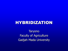 HYBRIDIZATION Taryono Faculty of Agriculture Gadjah Mada University Hybridization The formation of a new organism by normal sexual processes or by protoplast fusion  Wide Hybridization.