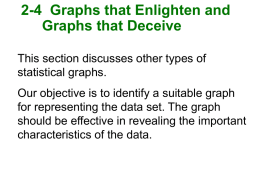 2-4 Graphs that Enlighten and Graphs that Deceive This section discusses other types of statistical graphs. Our objective is to identify a suitable graph for.
