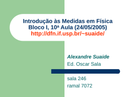 Introdução às Medidas em Física Bloco I, 10a Aula (24/05/2005) http://dfn.if.usp.br/~suaide/  Alexandre Suaide Ed.