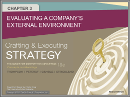 CHAPTER 3  EVALUATING A COMPANY’S EXTERNAL ENVIRONMENT  Copyright ®2012 The McGraw-Hill Companies, Inc.  McGraw-Hill/Irwin.