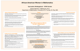 African-American Women in Mathematics Eyerusalem Woldegebreal – STEP Scholar Advisor Brenda F.