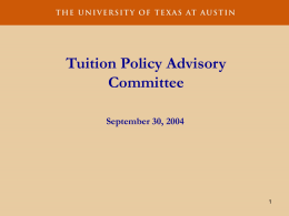 Tuition Policy Advisory Committee September 30, 2004 DRAFT Total Annual Recurring Funding Requirements ($ in Millions) Operating Budget Requirements  2003-04 $  (0.0)  2004-05 $  0.0  2005-06 $  41.7  Repair & Renovation Requirements  -  -  6.0  Capital Budget Requirements (PENDING)  -  -  -  Total Annual Recurring Funding Requirements  $  (0.0)  $  0.0  $  47.7  2006-07 $  $  69.2  2007-08  2009-10  91.1  $