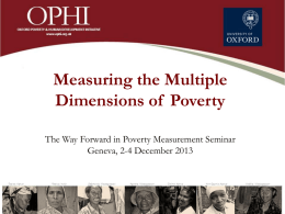 Measuring the Multiple Dimensions of Poverty The Way Forward in Poverty Measurement Seminar Geneva, 2-4 December 2013