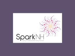 Spark NH Vision • “All New Hampshire children and their families are healthy, learning, and thriving now and in the future.” Mission • “To provide.