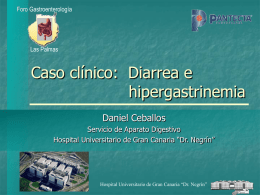 Foro Gastroenterología  Las Palmas  Caso clínico: Diarrea e hipergastrinemia Daniel Ceballos Servicio de Aparato Digestivo Hospital Universitario de Gran Canaria “Dr.