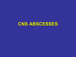 CNS ABSCESSES CNS ABSCESSES • Focal pyogenic infections of the central nervous system • Exert their effects mainly by: – Direct involvement &