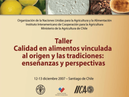 Síntesis de los casos de estudio FAO-IICA sobre procesos y sellos de calidad vinculada al origen en America Latina  aspectos locales.