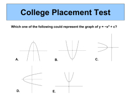 College Placement Test Which one of the following could represent the graph of y = −x2 + c?  A.  D.  B.  E.  C.