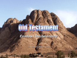 Exodus - Deuteronomy © John Stevenson, 2014 Genesis Begins with all of humanity in view  Exodus  Begins with all the Israelites in view Eventually focuses on Eventually.