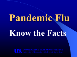 Pandemic Flu Know the Facts Pandemic Flu Committee          Peggy Powell Tony Pescatore Janet Kurzynske Andrea Husband Peggy Riley Kim Henken Ricky Yeargan Deborah Murray.