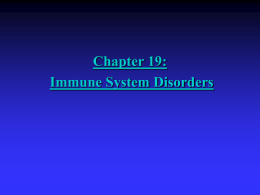 Chapter 19: Immune System Disorders Immune System Disorders Hypersensitivity (Allergy): An abnormal response to antigens. Four Types of Hypersensitivity Reactions:   Type I (Anaphylactic) Reactions    Type II.