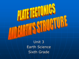 Unit 3 Earth Science Sixth Grade Chapter 6 The Big Idea   Plate tectonics accounts for important features of Earth’s surface and major geologic events.
