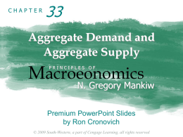 CHAPTER  Aggregate Demand and Aggregate Supply  Macroeonomics PRINCIPLES OF  N. Gregory Mankiw  Premium PowerPoint Slides by Ron Cronovich © 2009 South-Western, a part of Cengage Learning, all rights.