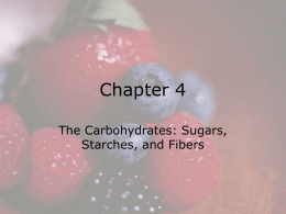 Chapter 4 The Carbohydrates: Sugars, Starches, and Fibers  © 2008 Thomson - Wadsworth.