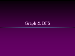 Graph & BFS Graph & BFS / Slide 2  Graphs Extremely  useful tool in modeling problems Consist of:  Vertices   Edges  D E  Vertices can be considered “sites” or locations.  C A F  B Vertex Edge  Edges.