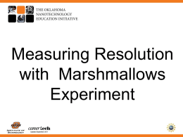 Measuring Resolution with Marshmallows Experiment Updated September 2011 Background Why does food cook unevenly in a microwave?  cc by Niels Heidenreich Updated September 2011