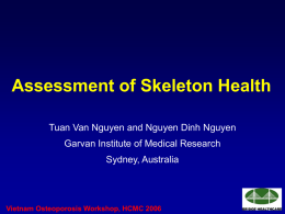 Assessment of Skeleton Health Tuan Van Nguyen and Nguyen Dinh Nguyen Garvan Institute of Medical Research  Sydney, Australia  Vietnam Osteoporosis Workshop, HCMC 2006