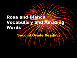 Rosa and Blanca Vocabulary and Amazing Words Second Grade Reading Vocabulary Words  •tortillas •luckiest •chilies tortillas • Thin, flat, round breads usually make of cornmeal.