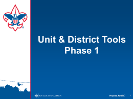 Unit & District Tools Phase 1 To access the new Unit and District Tools, you will need to click on the.