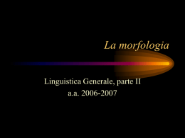 La morfologia Linguistica Generale, parte II a.a. 2006-2007 Uno strano fenomeno: i lapsus  Work is the curse of the drinking classes (Rev.