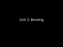 Unit 2: Bonding Overview • • • • • • • •  Covalent Bonding Ionic and Metallic Bonding Electronegativity Molecular Shape Polarity Ionic Crystals Network Solids Intermolecular Forces.