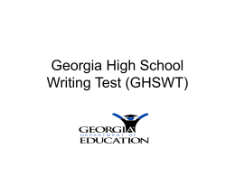 Georgia High School Writing Test (GHSWT) Table of Contents Part I: Part II: Part III: Part IV: Part V: Part VI: Part VII: Part VIII: Part IX: Part X: Part XI: Part XII.  Introduction Persuasive.