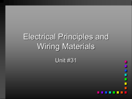 Electrical Principles and Wiring Materials Unit #31 Principles of Electricity Electricity is a form of energy that can produce light, heat, magnetism, chemical changes  Resistance: