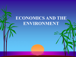 ECONOMICS AND THE ENVIRONMENT How much is clean air worth?  Can you charge somebody for damaging your air?  How much are you.