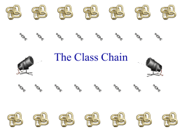 The Class Chain firstNode  The Class Chain null  a  b  c  size = number of elements  Use ChainNode next (datatype ChainNode) element (datatype Object)  d  e.