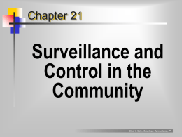 Chapter 21  Surveillance and Control in the Community Clear & Cole, American Corrections, 6th.