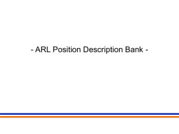 - ARL Position Description Bank - Welcome and Greeting Brian W.