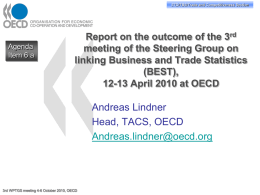 STD/TBS/Trade and Competitiveness Section  Agenda Item 6 a  Report on the outcome of the 3rd meeting of the Steering Group on linking Business and Trade.