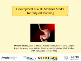 Development of a 3D Stomach Model for Surgical Planning  Qaiser Chaudry, Todd H.