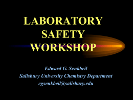 LABORATORY SAFETY WORKSHOP Edward G. Senkbeil Salisbury University Chemistry Department egsenkbeil@salisbury.edu And You Think You Have a Problem !!!