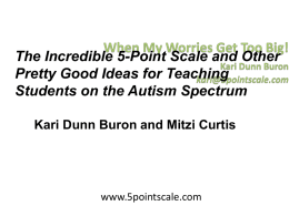 The Incredible 5-Point Scale and Other Pretty Good Ideas for Teaching Students on the Autism Spectrum Kari Dunn Buron and Mitzi Curtis  www.5pointscale.com.