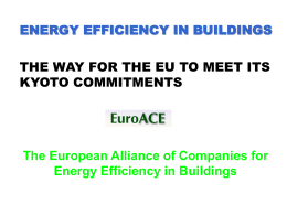 ENERGY EFFICIENCY IN BUILDINGS  THE WAY FOR THE EU TO MEET ITS KYOTO COMMITMENTS  The European Alliance of Companies for Energy Efficiency in Buildings.