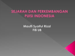   Puisi modern Indonesia ditandai dengan lahirnya puisi Muhammad Yamin yang berjudul Tanah Air yang dimuat dalam Jong Sumatra.    Benarkah Puisi tersebut merupakan cikal bakal lahirnya.
