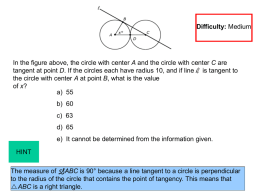 Difficulty: Medium  In the figure above, the circle with center A and the circle with center C are tangent at point D.